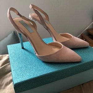 Betsey Johnson blue rhinestone heels